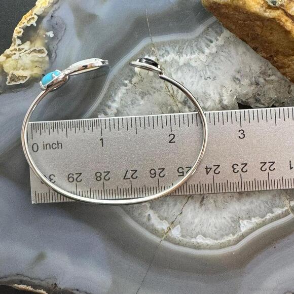 Carolyn Pollack Sterling Silver Turquoise, MOP &Onyx Floating Bracelet For Women - Picture 9 of 10